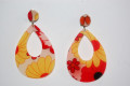 Pendientes flora rojo y amarillo