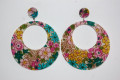 Pendientes floral rosa, fucsia y yema