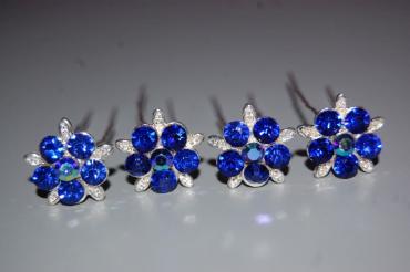 Conjunto 4 horquillas estrellas azul