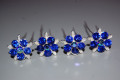 Conjunto 4 horquillas estrellas azul