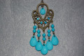 Turquoise earring double heart