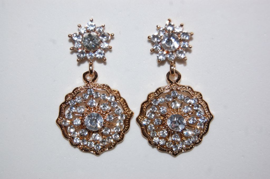 Pendientes Elena oro y blanco