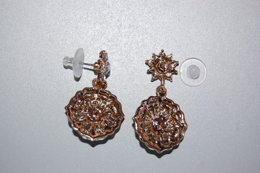 Pendientes Elena oro y blanco