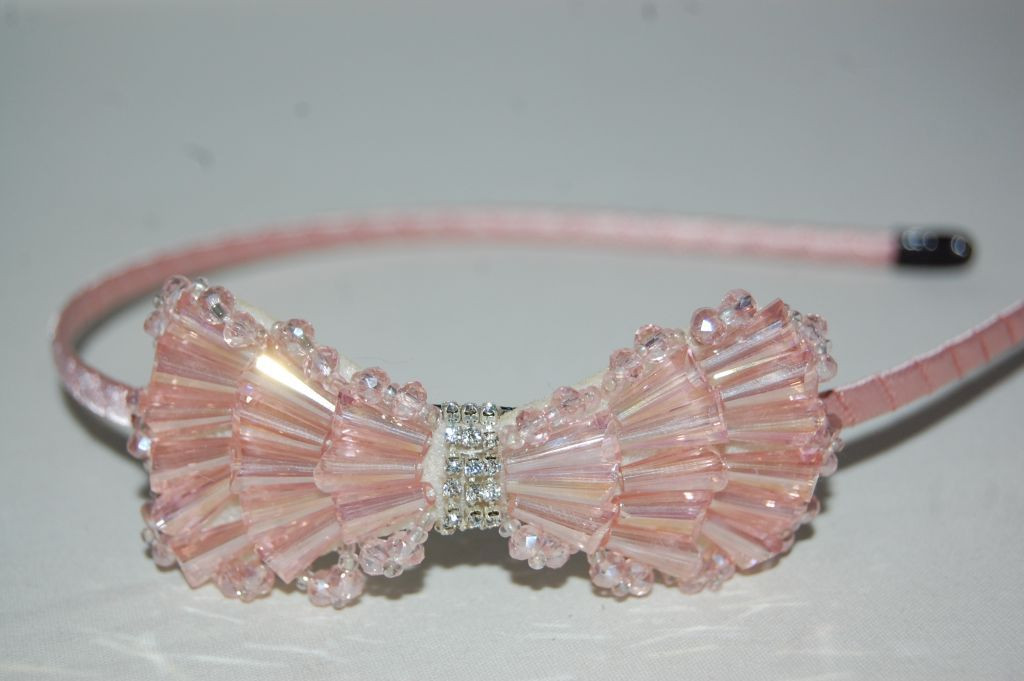 Diadema cristal rosa y brillos