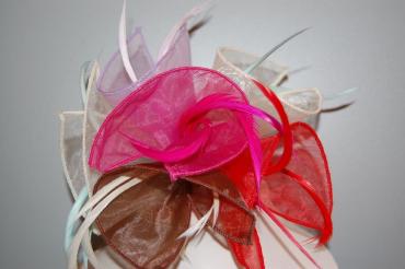 Fuchsia multicolored headdress