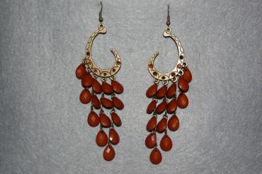 Pendientes marrones luna