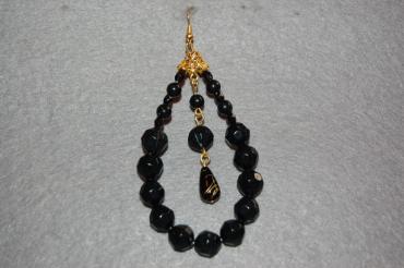 Pendientes grandes negros lagrima