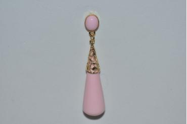 Pendientes dorados corales rosa