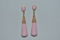 Pendientes dorados corales rosa