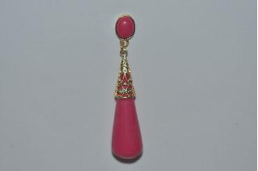 Pendientes dorados corales buganvilla fucsia