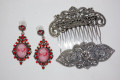 Pendientes Camafeos flamenca rojos