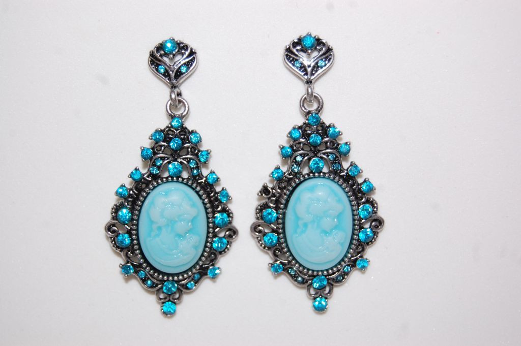 Pendientes Camafeos flamenca turquesa