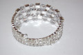 Pulsera cuentas transparentes y brillos blancos