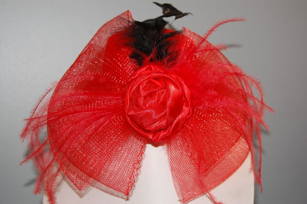 Red flower headdress Hat