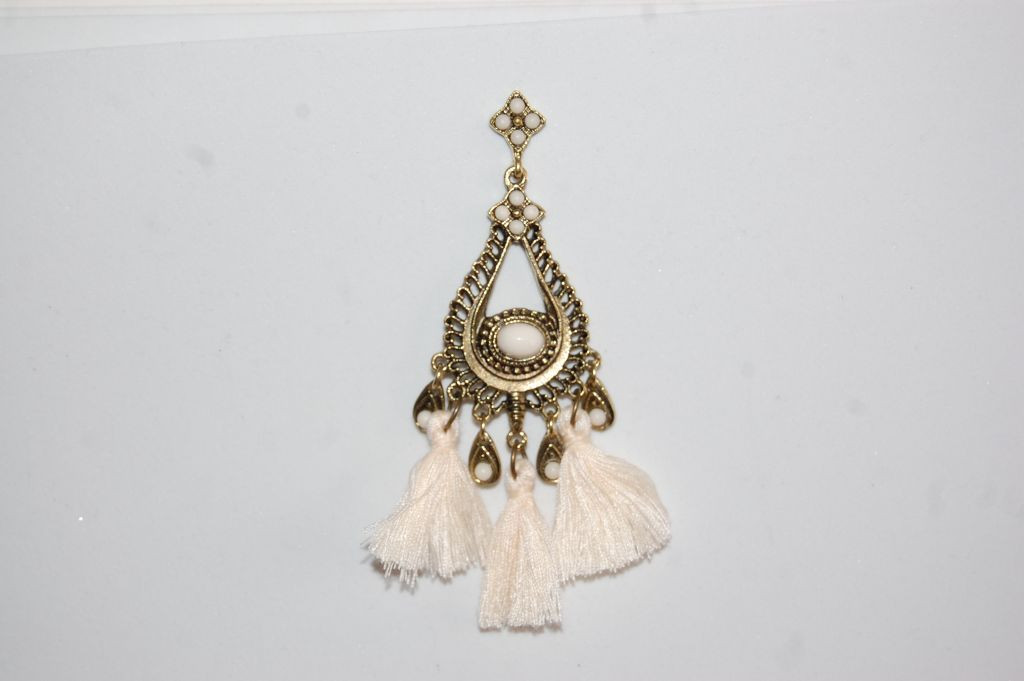 Pendientes flamenca Hilandera beige