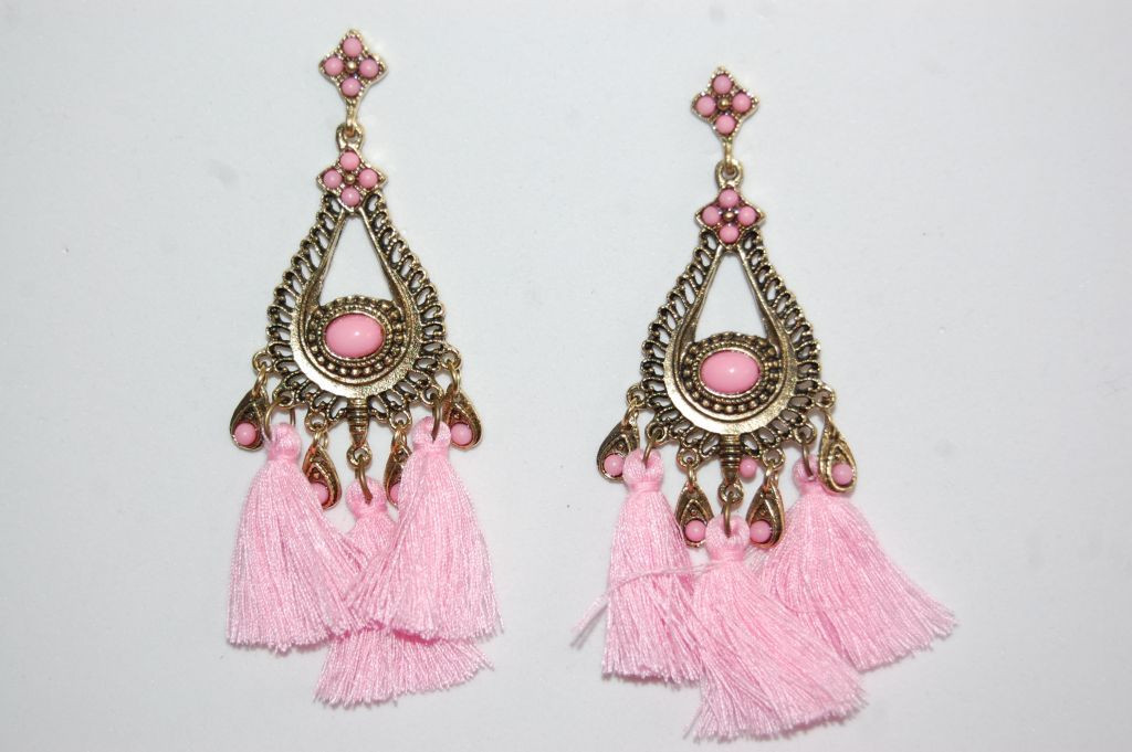 Pendientes flamenca Hilandera rosa