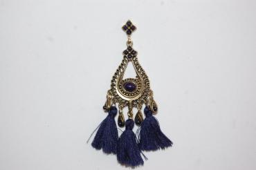 Pendientes flamenca Hilandera azul