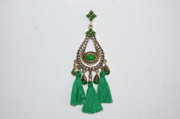 Pendientes flamenca Hilandera verde