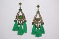 Pendientes flamenca Hilandera verde