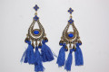 Pendientes flamenca Hilandera azul pavo