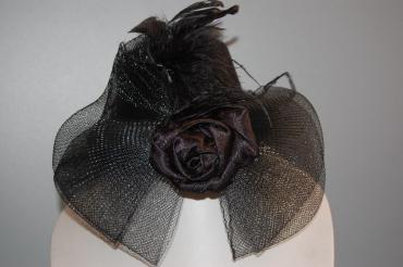 Black flower headpiece Hat