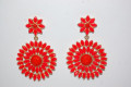 Pendientes estrellas rojo coral