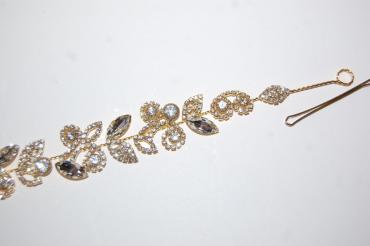 Tiara Olaia dorada y blanca