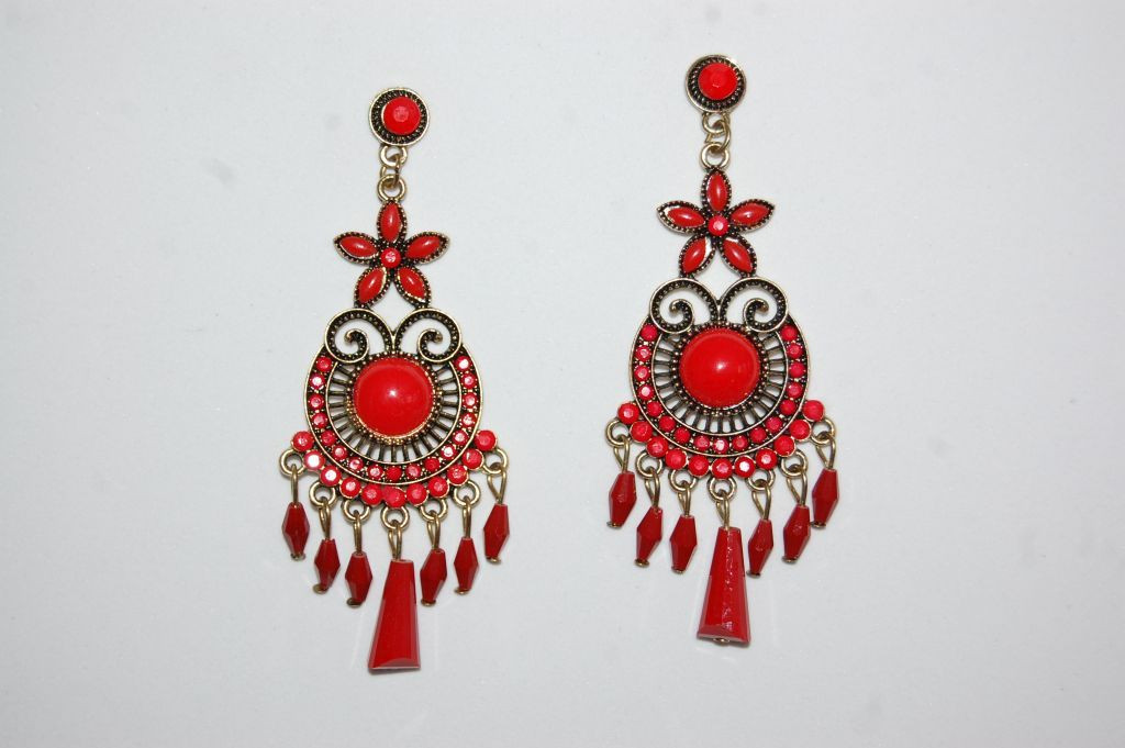 Pendientes flamenca Ana rojos