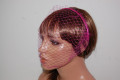 Tocado Diadema con red fucsia