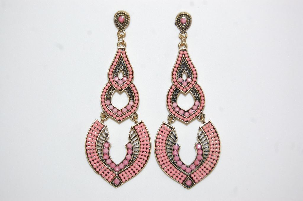 Pendientes Dama rosa palo