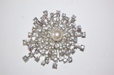 Broche Inés con perla y brillos