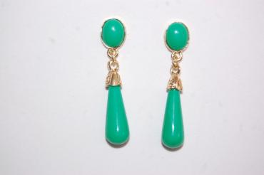 Pendientes corales niña feria verde