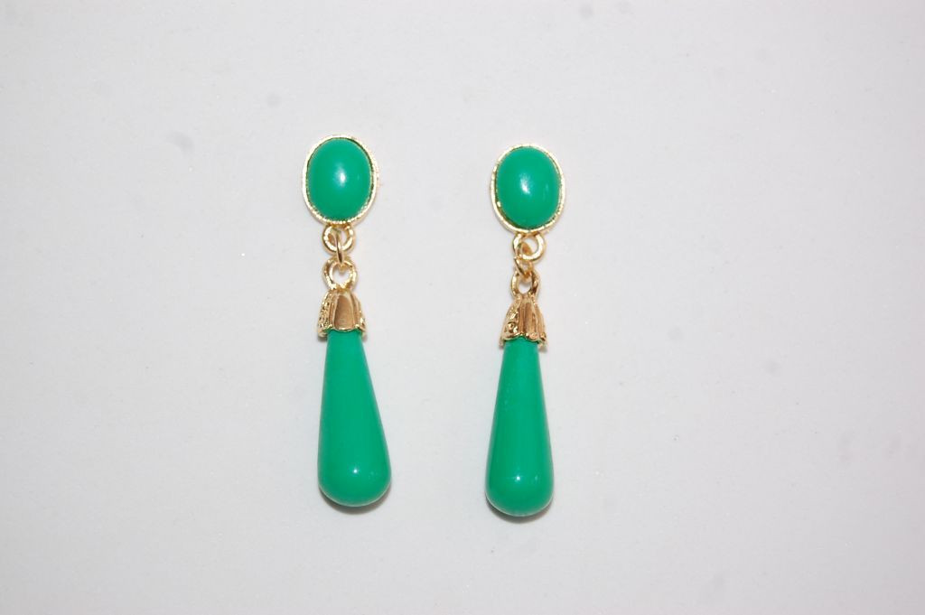 Pendientes corales niña feria verde