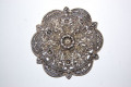 Mercy on old silver brooch