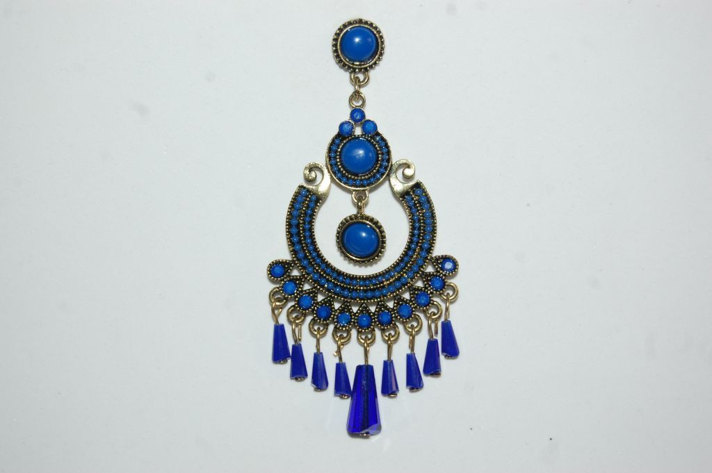 Pendiente flamenca azul Rumba
