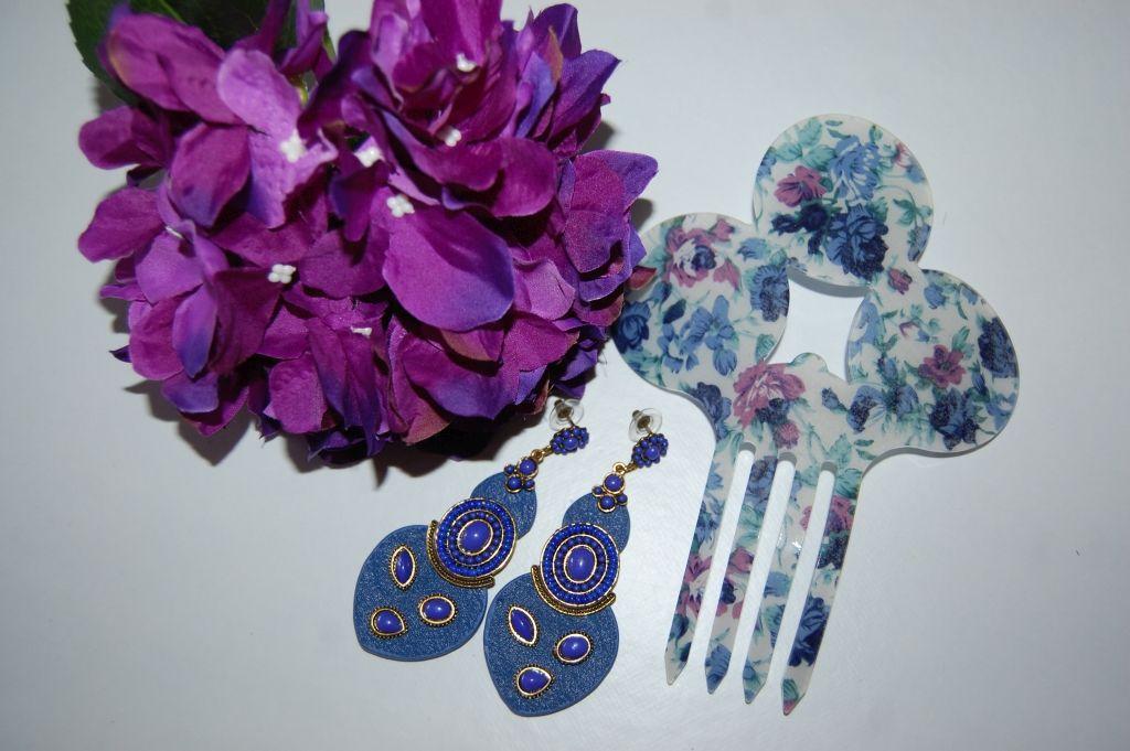 Ramillete Capuchinas morado y azul