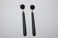 Pendientes flor feria negros