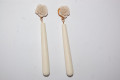 Pendientes flor feria beige