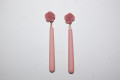 Pendientes flor feria rosa palo