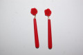 Pendientes flor feria rojo