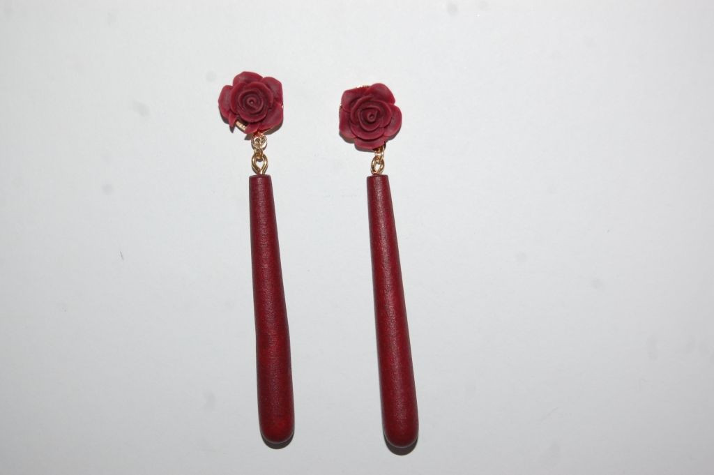 Pendientes flor feria burdeos