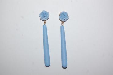 Pendientes flor feria celeste