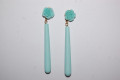 Pendientes flor feria verde agua claro