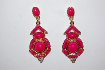 Pendientes niña flamenca Olé fucsia