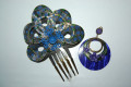 Set blue metal bride