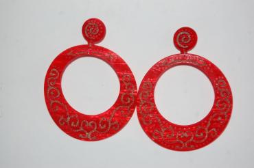 Pendientes rojo de feria