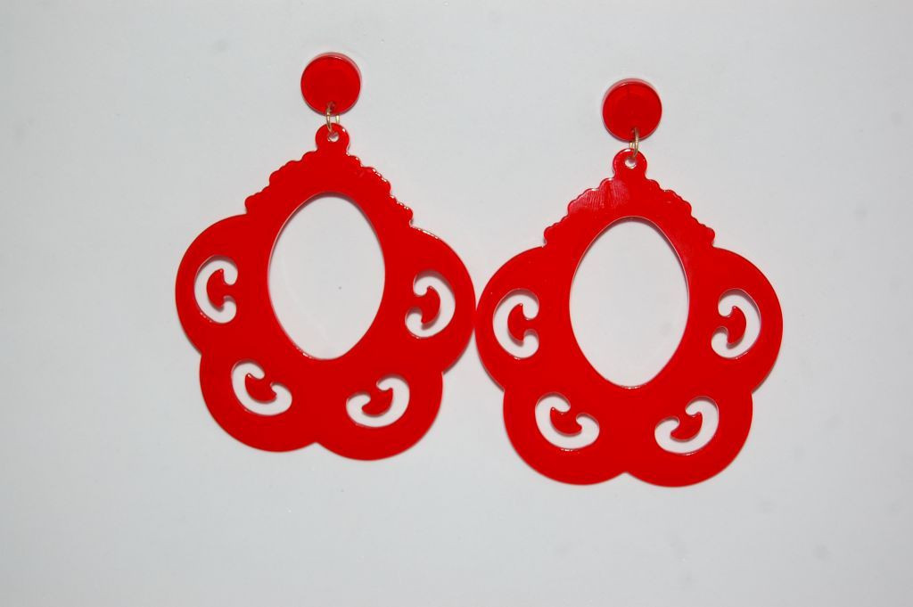 Pendientes rojos flamenca Gloria