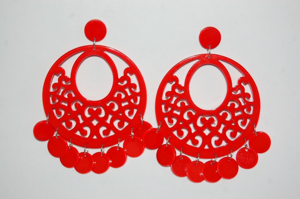 Pendientes rojo flamenca Trini