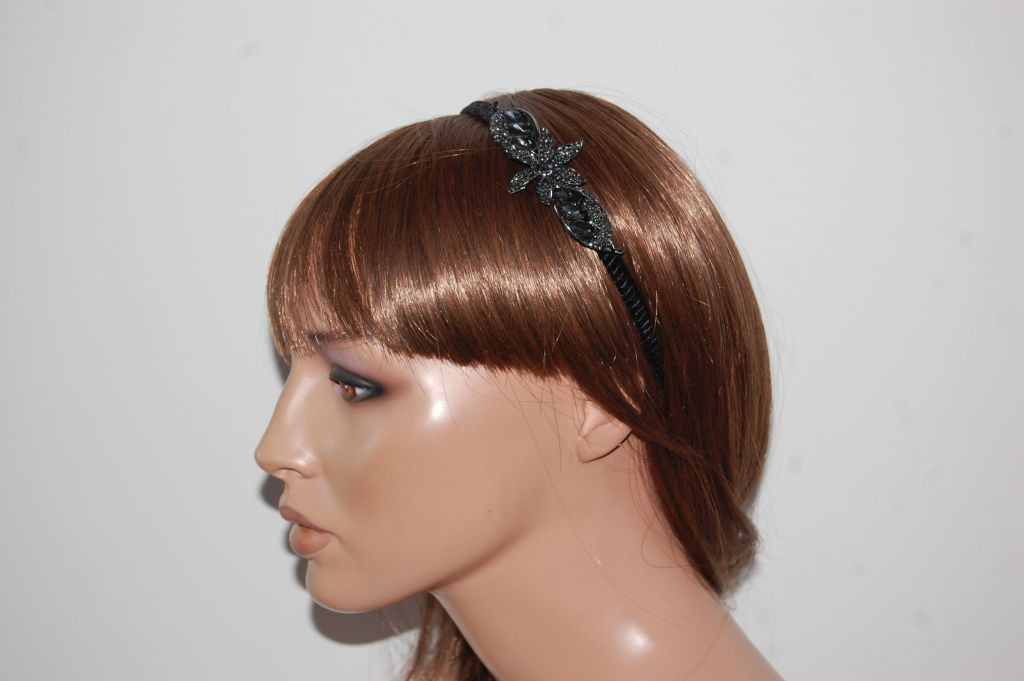 Headband played purple flower glitters