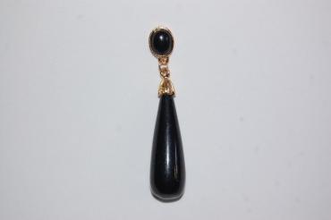 Earrings black coral and gold